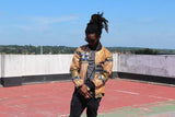 Gold Shiny Festival Jacket in African Print - Continent Clothing