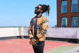 Gold Shiny Festival Jacket in African Print - Continent Clothing