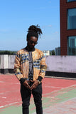 Gold Shiny Festival Jacket in African Print - Continent Clothing