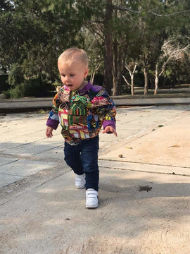 Handgefertigte Childrens Patchworkbomberjacke