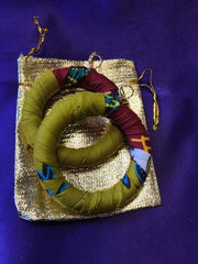 Hippie Earrings in Brown Dashiki Print - Continent Clothing
