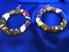 Hippie Earrings in Orange Purple Print - Zeros waste - Continent Clothing