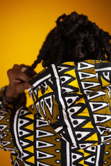 Hooded Jacket In Mud Cloth - Continent Clothing