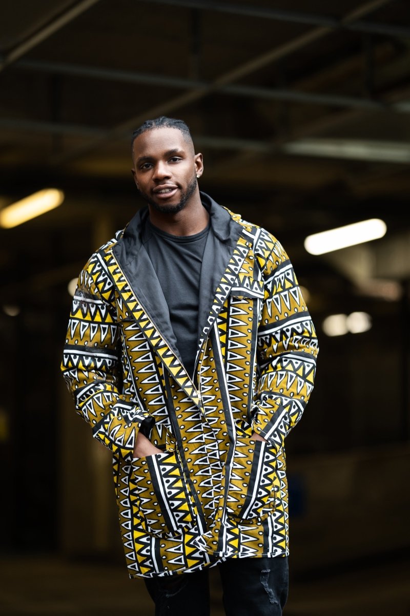 Hooded Jacket In Mud Cloth - Continent Clothing