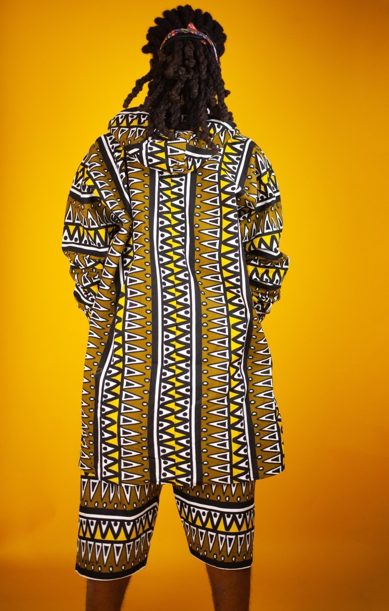 Hooded Jacket In Mud Cloth - Continent Clothing