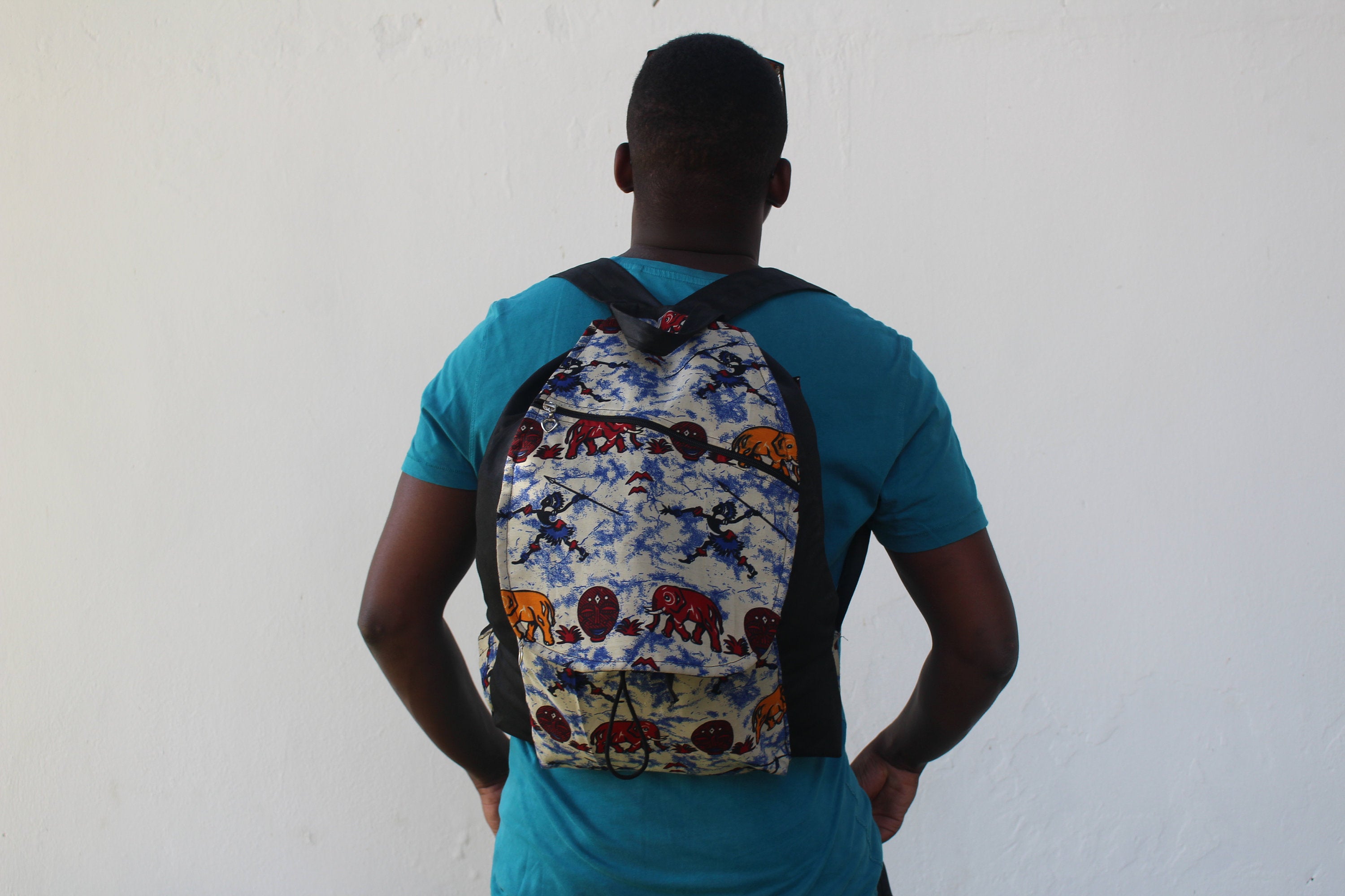 African Print Back Back in White Tribal Print - Continent Clothing