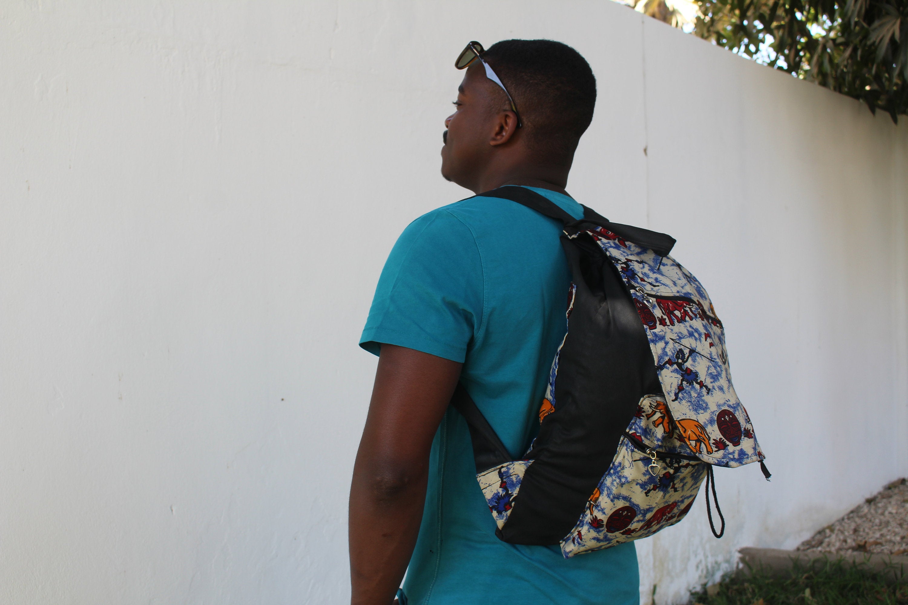African Print Back Back in White Tribal Print - Continent Clothing