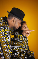 Kids African Bomber Jacket In Earthy Tones Mud Cloth - Continent Clothing