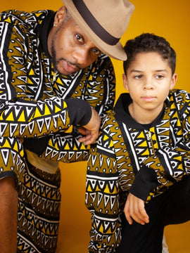 Kids African Bomber Jacket In Earthy Tones Mud Cloth