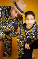 Kids African Bomber Jacket In Earthy Tones Mud Cloth - Continent Clothing
