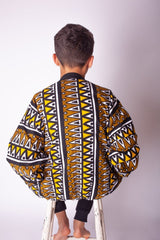 Kids African Bomber Jacket In Earthy Tones Mud Cloth - Continent Clothing