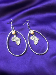 LARGE African Map Hoops - Continent Clothing