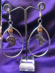 LARGE African Map Hoops - Continent Clothing