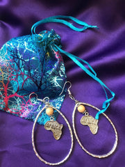 LARGE African Map Hoops - Continent Clothing