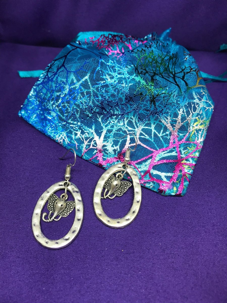 Lucky Elephant Earrings In Silver Hoops - Continent Clothing