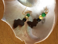 Map Of Africa Earrings with Jamacian Colours - Continent Clothing