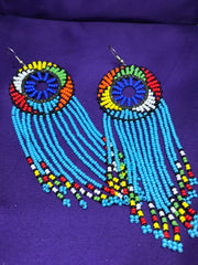 Masai Beaded Earrings in Blue - Continent Clothing