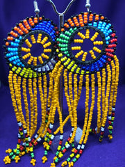 Masai Beaded Earrings in Yellow - Continent Clothing