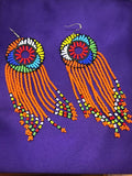 Masai Earrings In Orange - Continent Clothing
