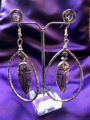 Nefertiti earrings Statement Earrings in Silver - Continent Clothing