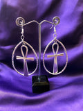 Nefertiti Earrings Statement Earrings Silver Ankh Earrings African Jewellery - Continent Clothing