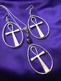 Nefertiti Earrings Statement Earrings Silver Ankh Earrings African Jewellery - Continent Clothing