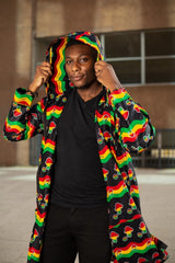 Oversized African Hoodie In Amazing Rasta Print - Continent Clothing