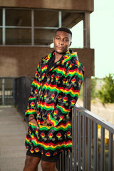 Oversized African Hoodie In Amazing Rasta Print - Continent Clothing