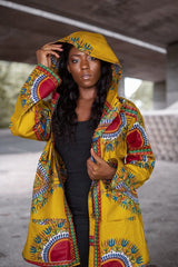 Oversized African Hoodie In Iconic Dashiki - Continent Clothing