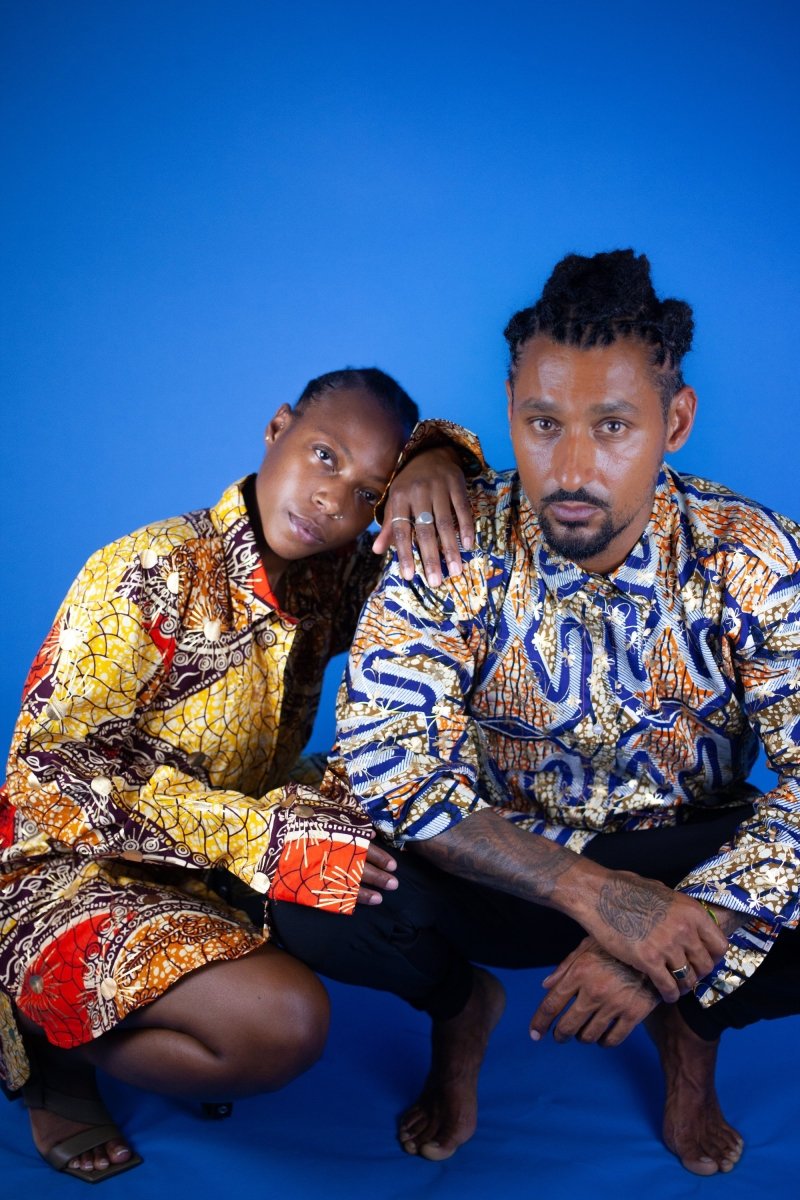 Oversized African Shirt in Gold Orange - Continent Clothing