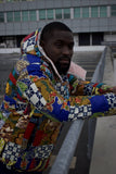 Patchwork African Puffer Jacket - African Winter Coat - Continent Clothing