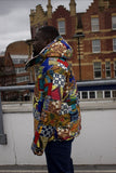 Patchwork African Puffer Jacket - African Winter Coat - Continent Clothing