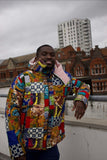 Patchwork African Puffer Jacket - African Winter Coat - Continent Clothing