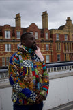 Patchwork African Puffer Jacket - African Winter Coat - Continent Clothing