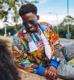 Patchwork Bomber Jacket - Festival Bomber Jacket - Continent Clothing