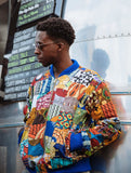 Patchwork Bomber Jacket - Festival Bomber Jacket - Continent Clothing 