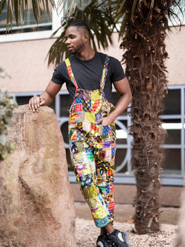 Patchwork Dungarees, Dungarees africani ad Ankara - Festival Dungarees