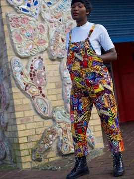 Salopette Patchwork, Salopette Africana con Stampa Ankara - Abbigliamento Festival