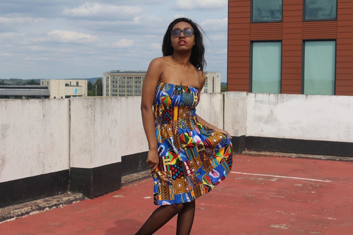 Patchwork Elastic Dress - Festival Clothing - Continent Clothing