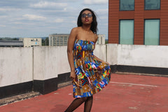 Patchwork Elastic Dress - Festival Clothing - Continent Clothing