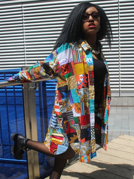 Patchwork Oversize Camicia Abito - Abito Festival