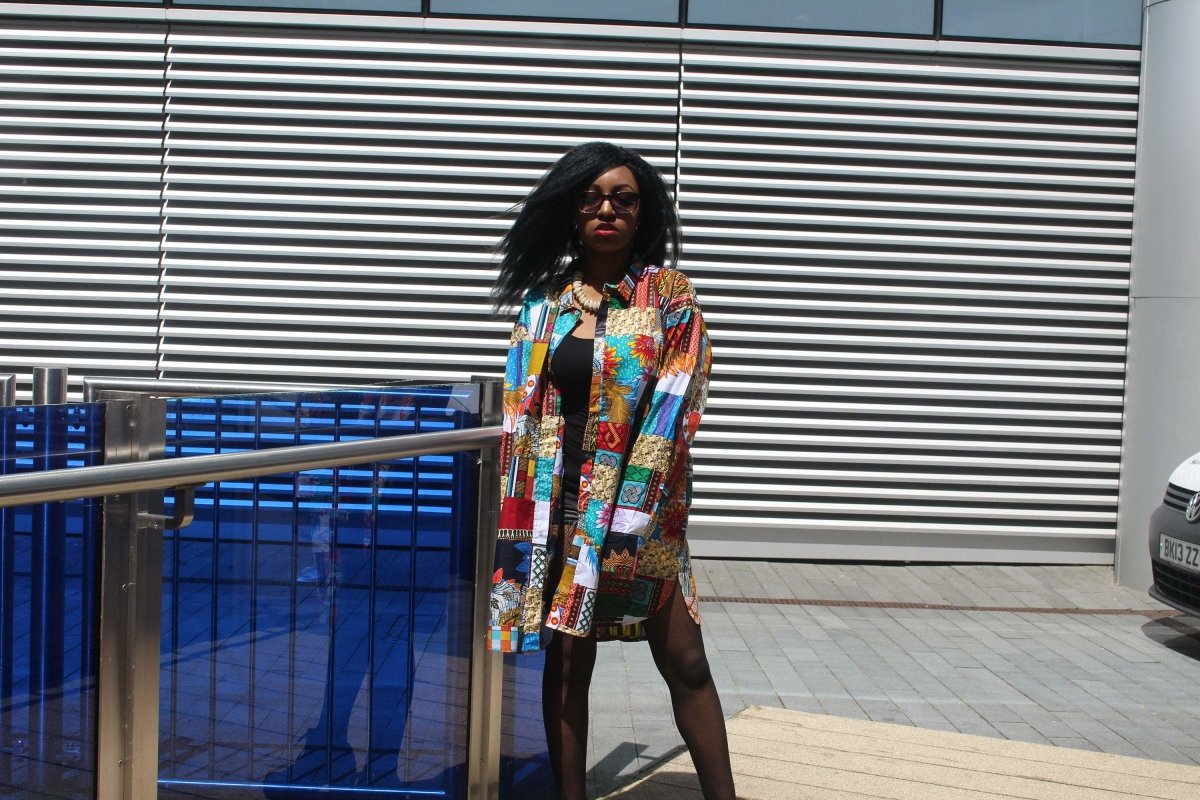 Patchwork Oversized Shirt Dress - Festival Dress - Continent Clothing