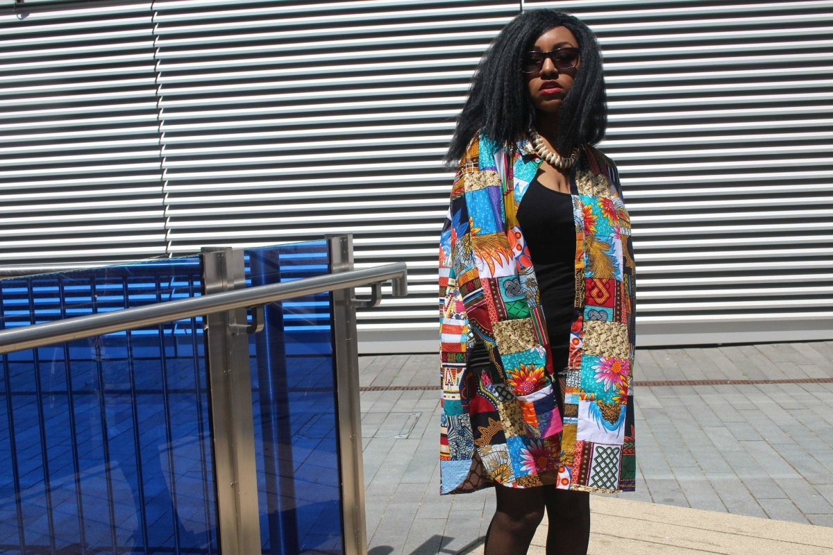 Patchwork Oversized Shirt Dress - Festival Dress - Continent Clothing