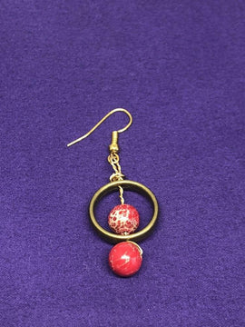 Orecchini di cristallo di diaspro rosso