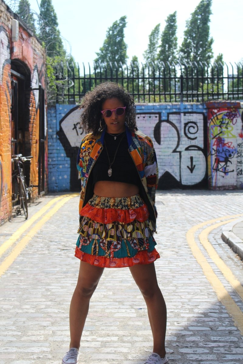 Retro Bomber Jacket in Patchwork - Continent Clothing