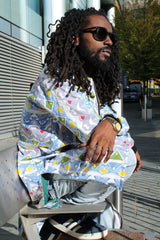 Scribble me Crazy African Winter Trench Coat - Continent Clothing