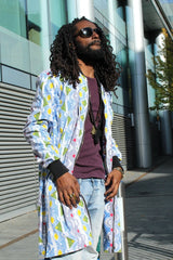 Scribble me Crazy African Winter Trench Coat - Continent Clothing