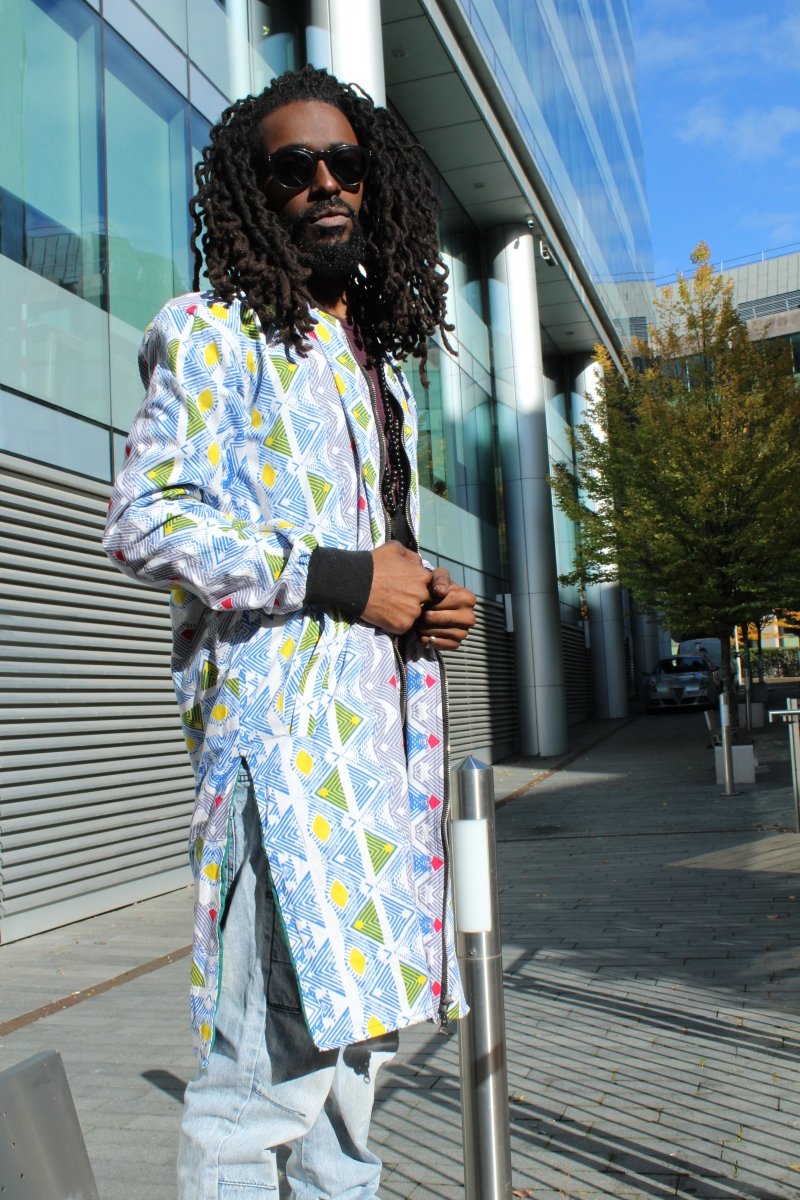Scribble me Crazy African Winter Trench Coat - Continent Clothing