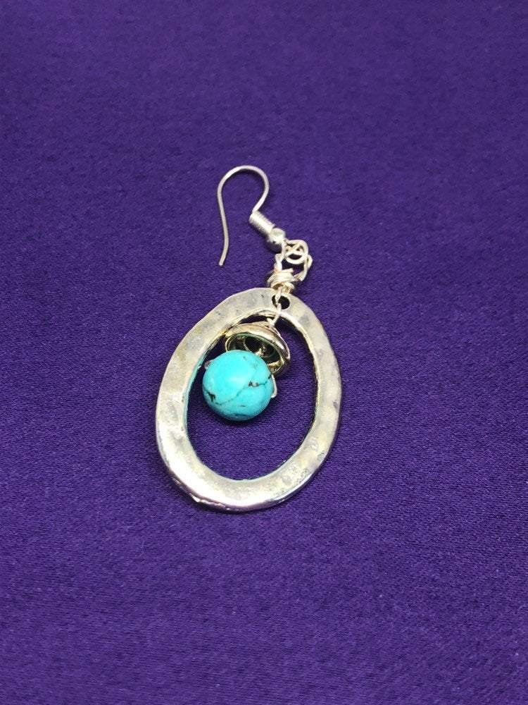 Silver Earrings with Turquoise - Continent Clothing 