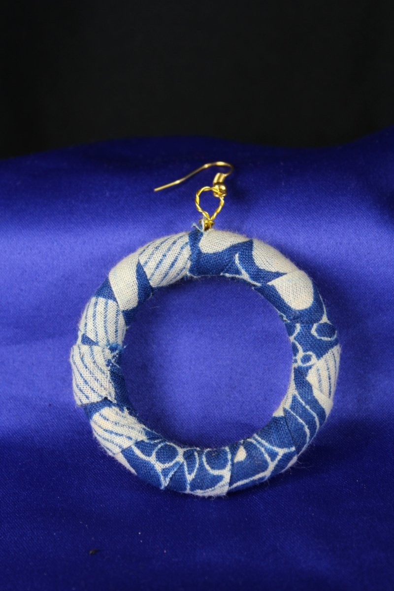 Subtle Blue African Print Earrings - Continent Clothing